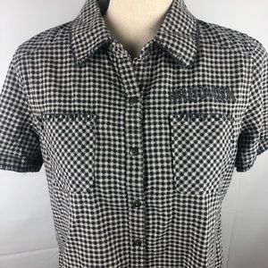 Harley Davidson Womens M Button Front Shirt Black